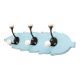 Turquoise Black Double Loop Ceramic Iron Wooden Hooks